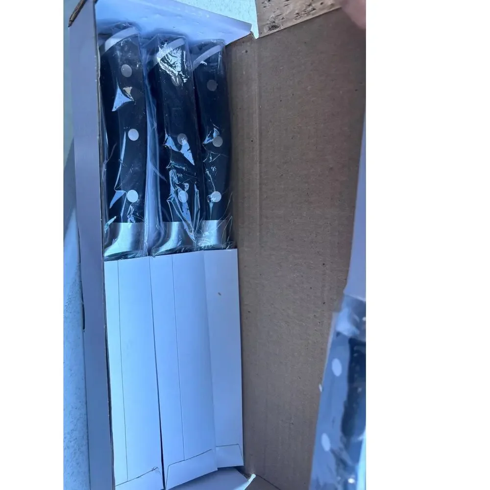 OAKSWARE Steak Knives Set of 8, 5 Inch Non Serrated Knife with Walnut Block